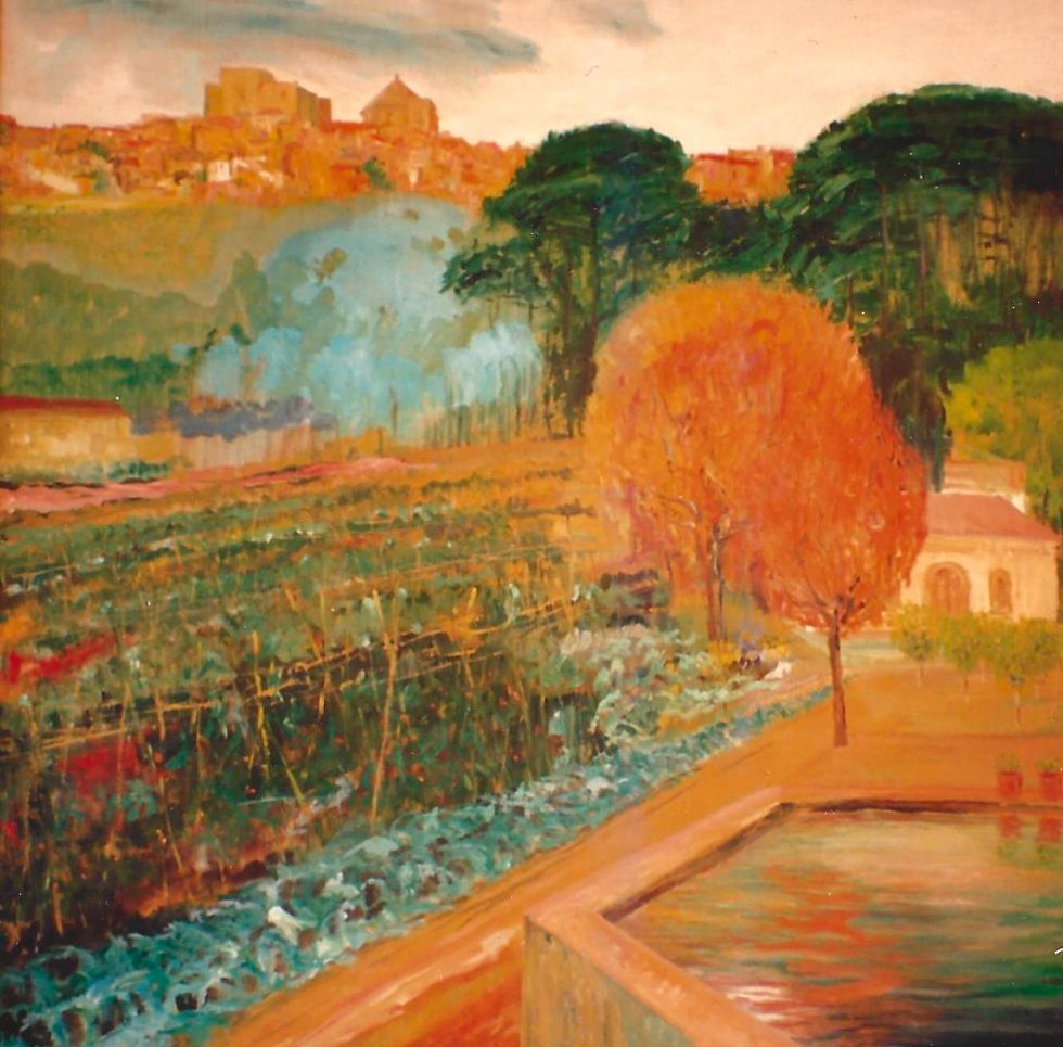 Pintura Josep María Roca Tarragó. Hortes d'Altafulla 100 x 100 cm.