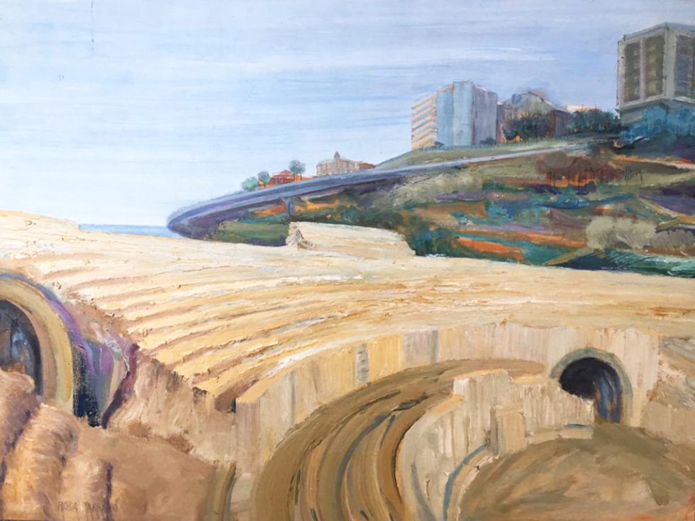 Pintura Josep Maria Roca Tarragó. Amfiteatre de Tarragona 80 x 60 cm.